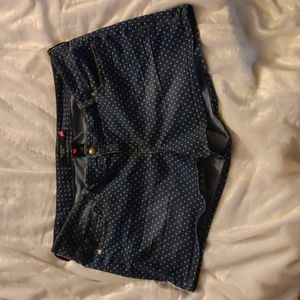 Torrid Blue Denim Short with Polka Dots Size 20